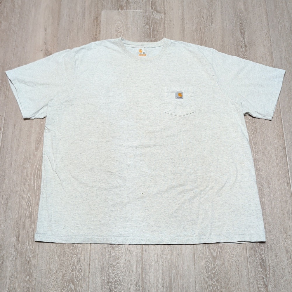 Carhartt Pocket T-Shirt Mens 4XL Gray Original Fit Short Sleeve Workwear Flaws